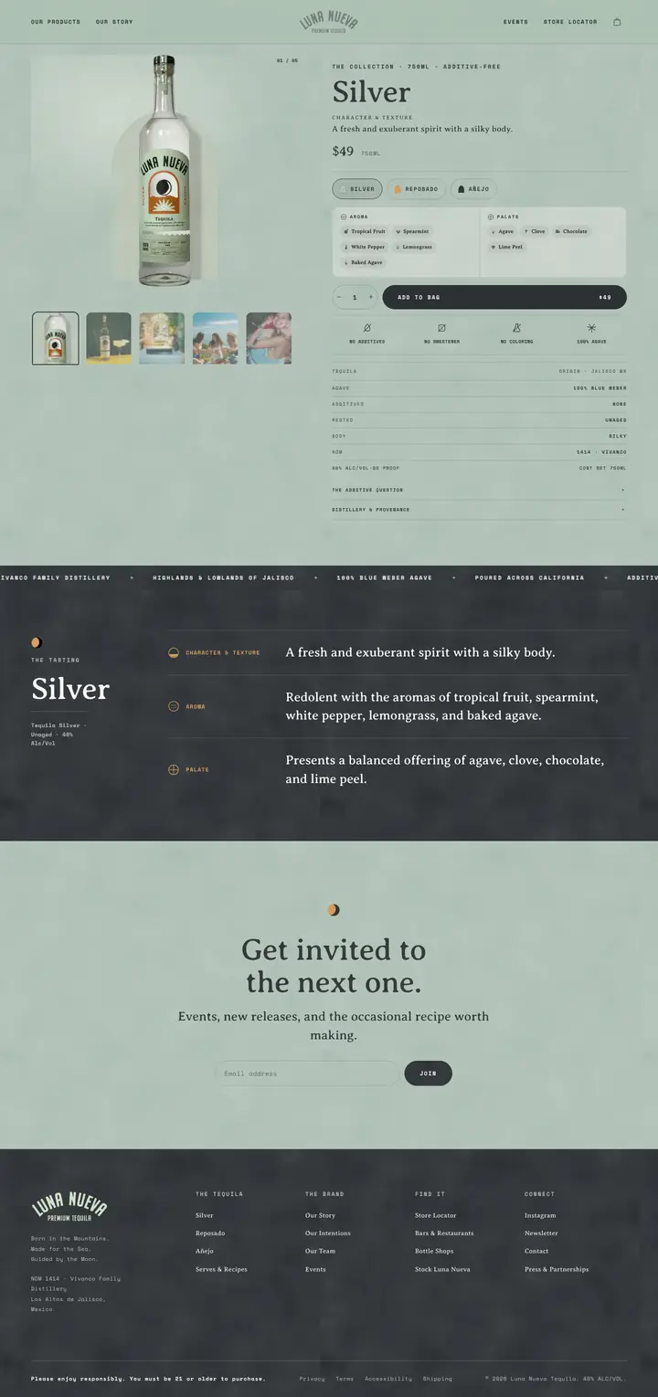 Luna Nueva Product page, full length